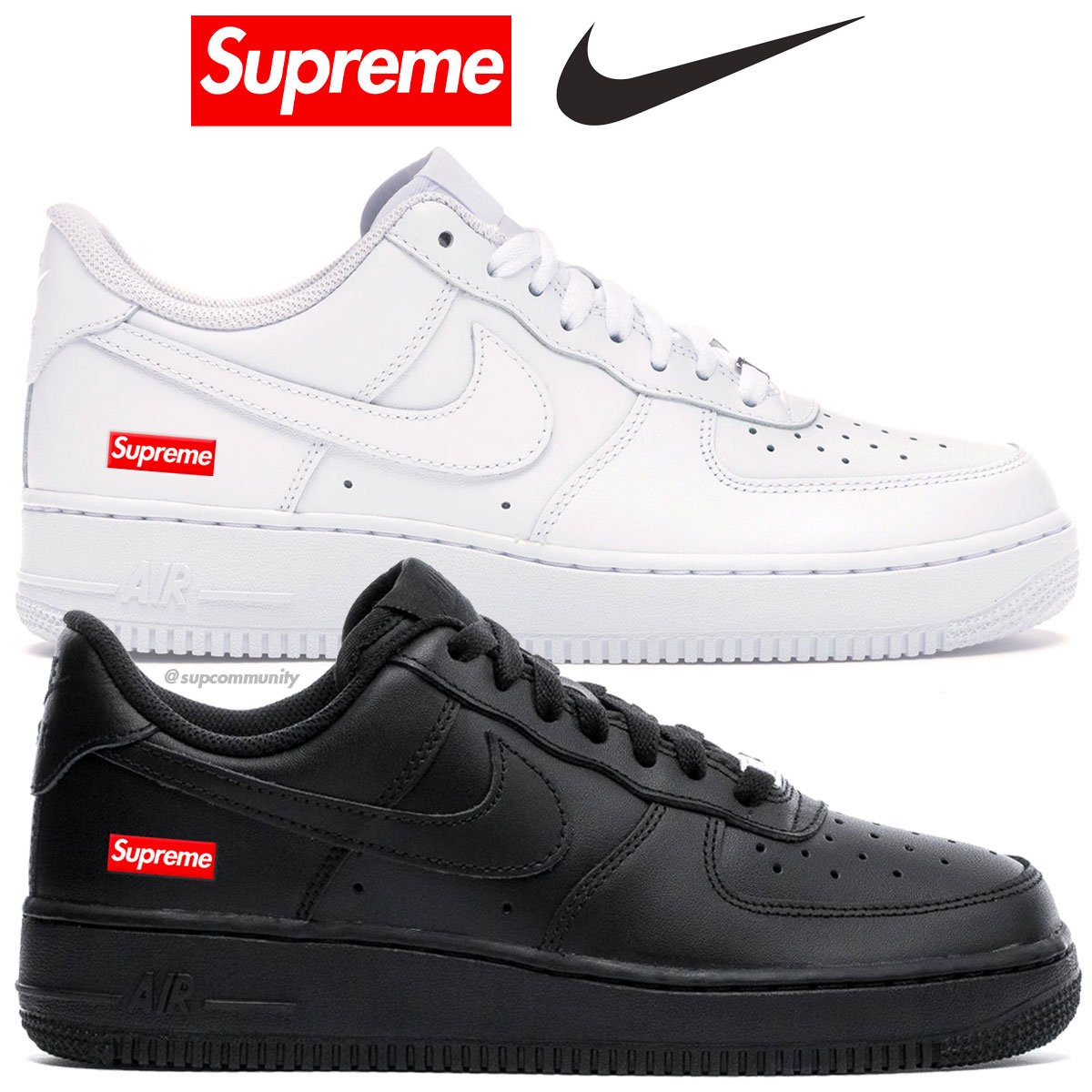 supreme air force 1 low white