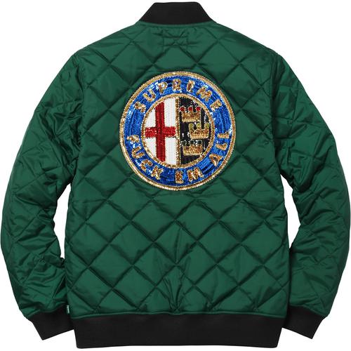 supreme Sequin Patch Quilted Bomber