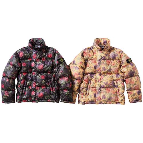 Details on Supreme Stone Island Lamy Cover Stampato Puffy Jacket from fall winter
                                            2017 (Price is $998)