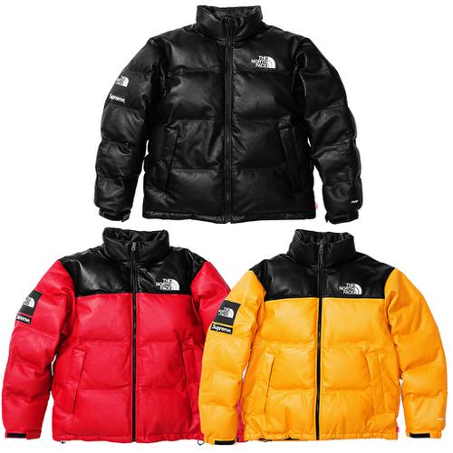Supreme Supreme The North Face Leather Nuptse Jacket released during fall winter 17 season