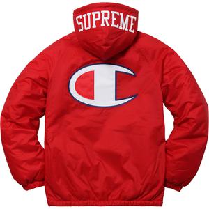 supreme champion sherpa lined hooded jacket red