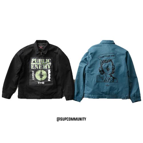 Details on Supreme UNDERCOVER Public Enemy Work Jacket from spring summer
                                            2018 (Price is $268)