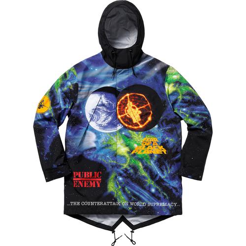 Details on Supreme UNDERCOVER Public Enemy Taped Seam Parka from spring summer
                                            2018 (Price is $648)