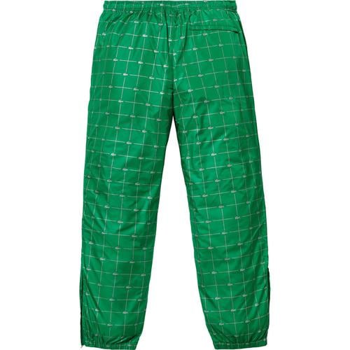 Details on Supreme LACOSTE Reflective Grid Nylon Track Pant None from spring summer
                                                    2018 (Price is $138)