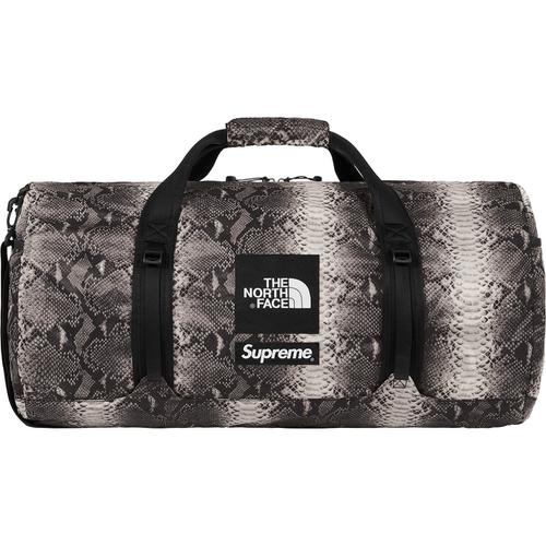 Details on Supreme The North Face Snakeskin Flyweight Duffle Bag None from spring summer
                                                    2018 (Price is $138)