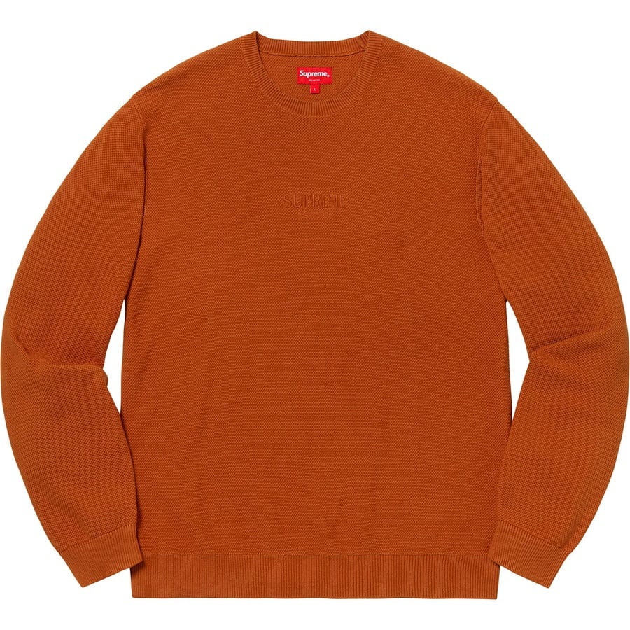Details on Pique Crewneck Copper from fall winter
                                                    2018 (Price is $138)