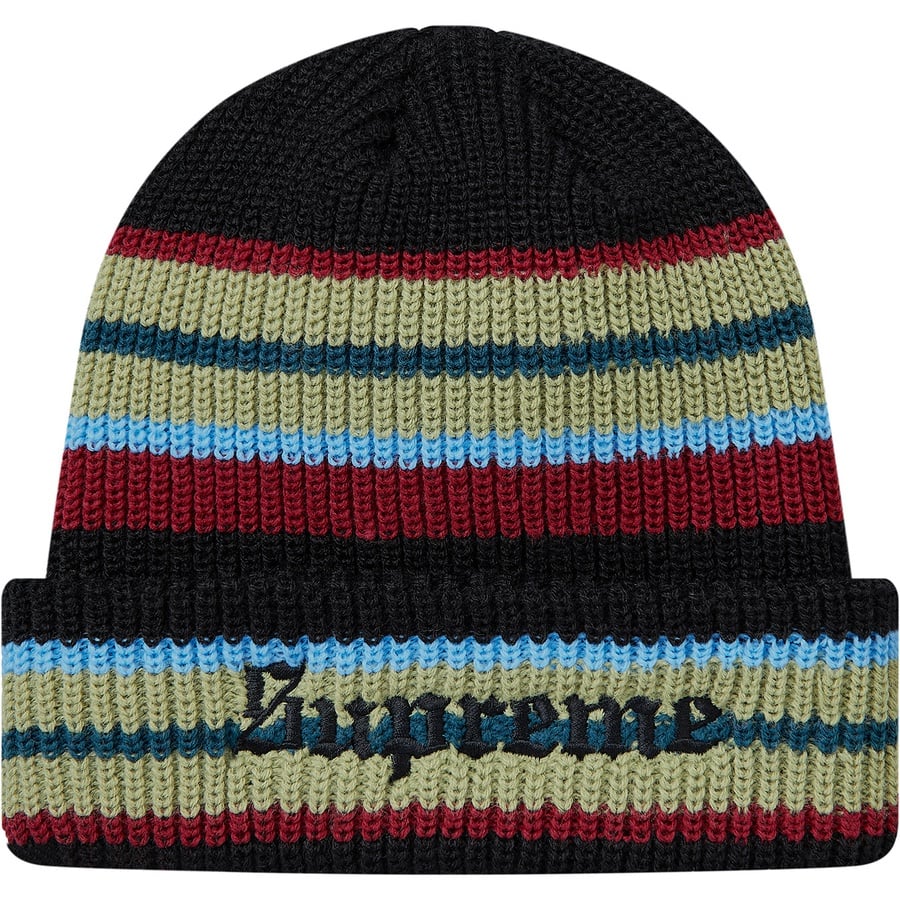 Details on Bright Stripe Beanie Black from fall winter
                                                    2018 (Price is $32)