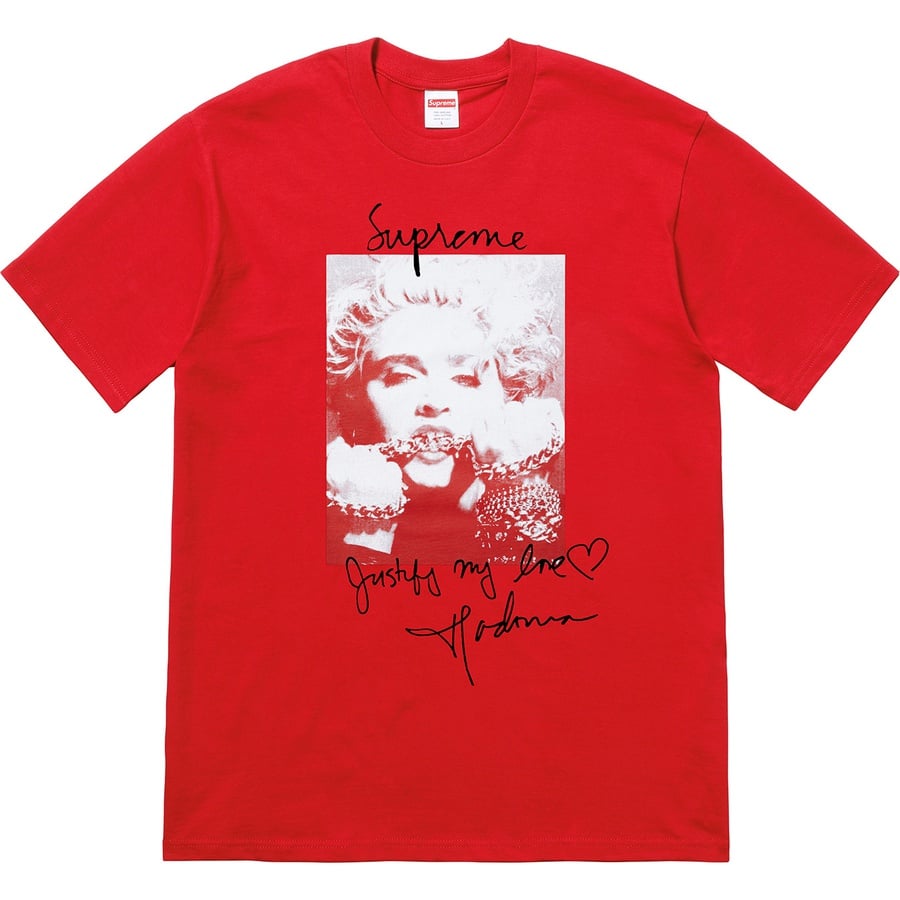 Details on Madonna Tee Red from fall winter
                                                    2018 (Price is $48)