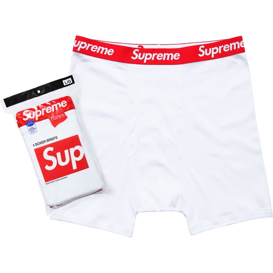 Details on Supreme Hanes Boxer Briefs (4 Pack) White from fall winter
                                                    2018 (Price is $36)