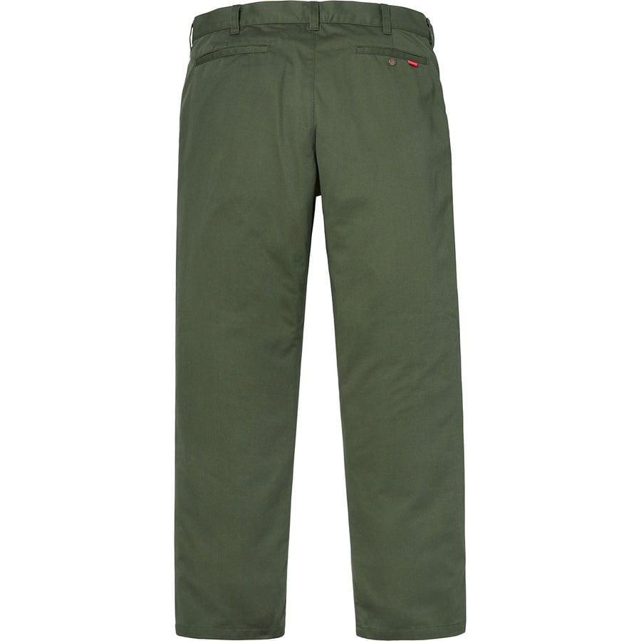 Details on Work Pant Green from fall winter
                                                    2018 (Price is $118)