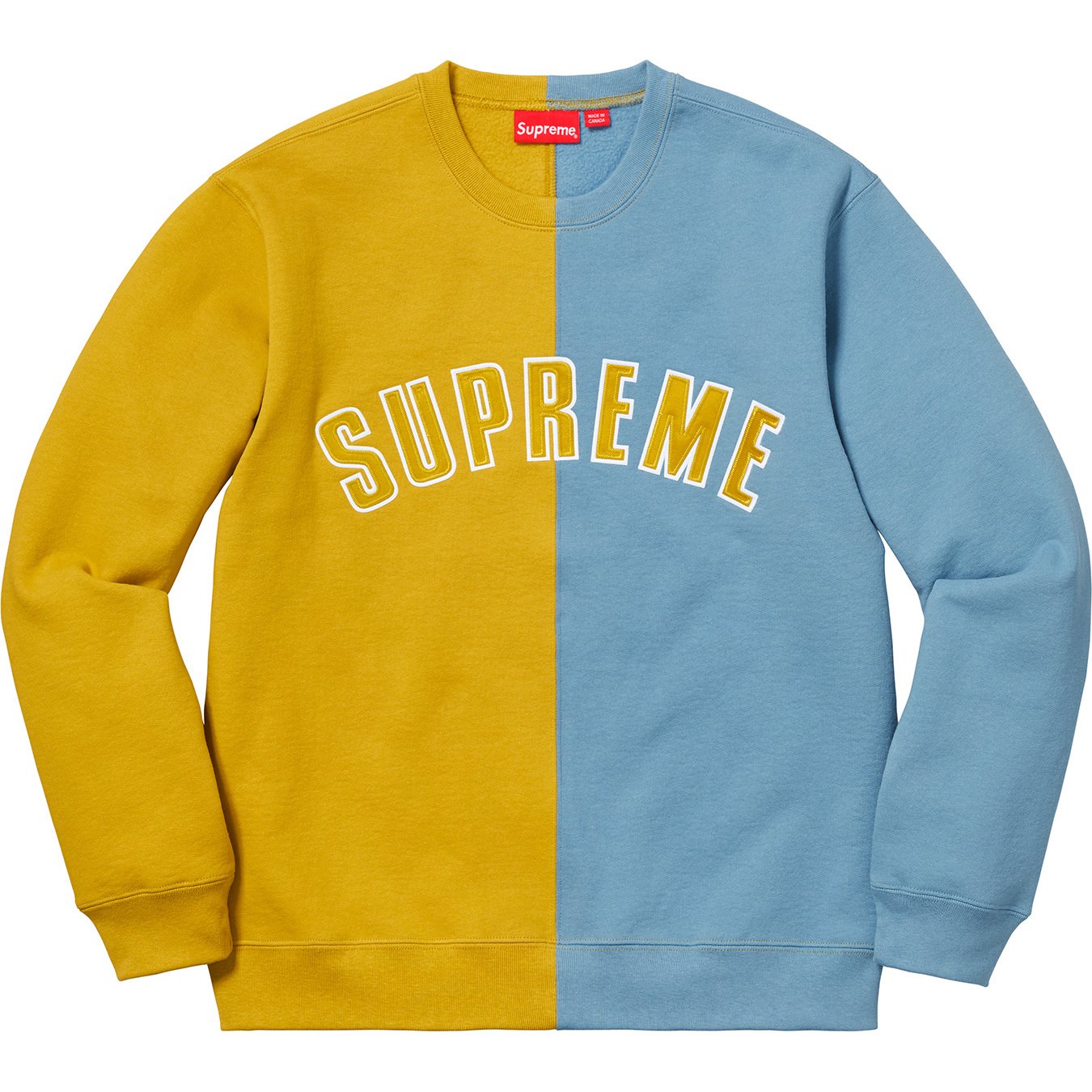 supreme split crewneck sweatshirt