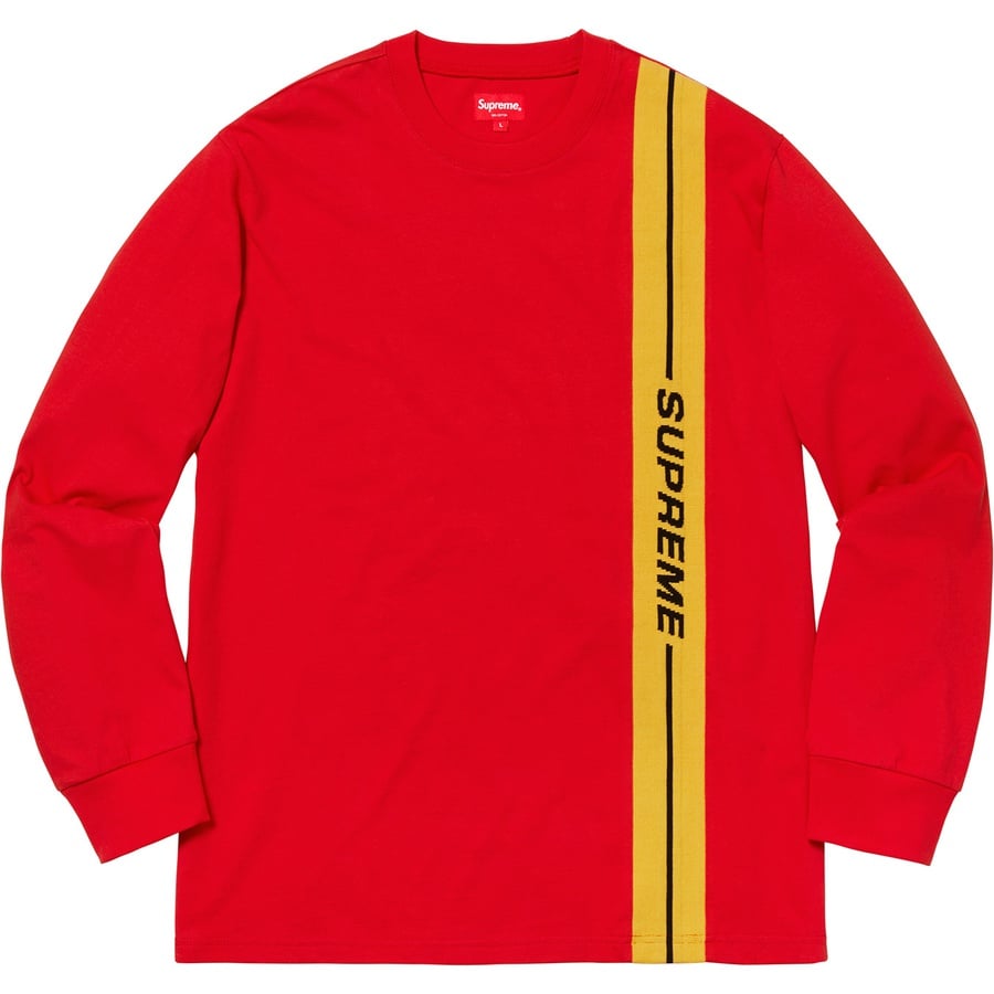 Details on Vertical Logo Stripe L S Top Red from fall winter
                                                    2018 (Price is $98)