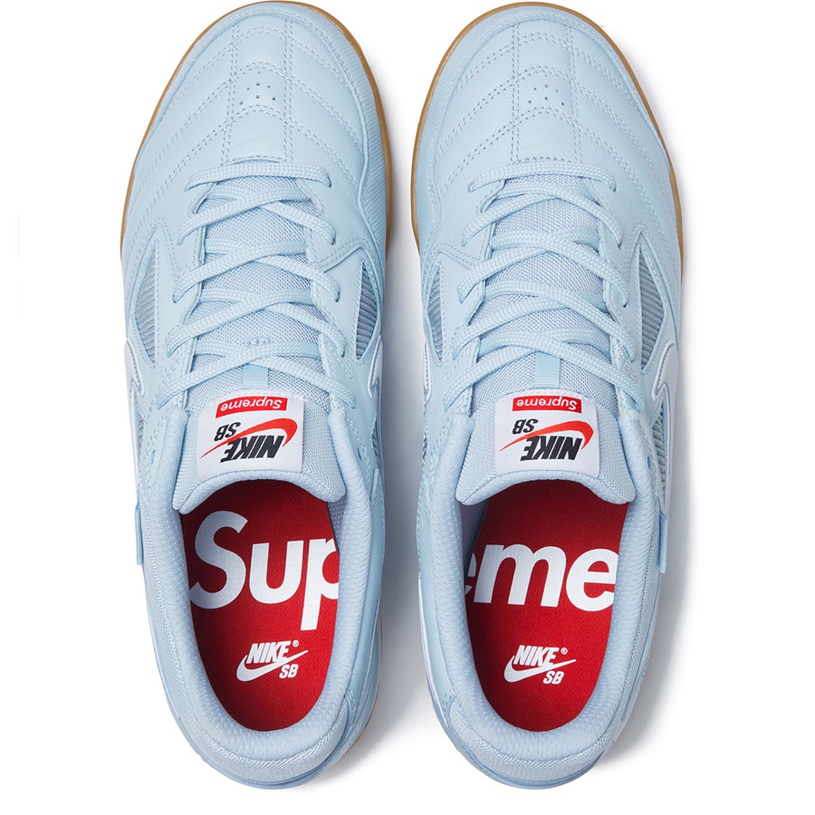 Details on Supreme Nike SB Gato Light Blue from fall winter
                                                    2018 (Price is $110)