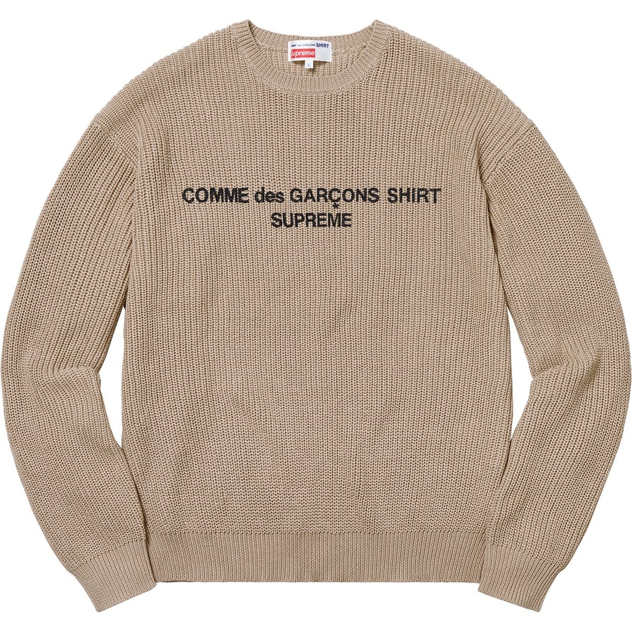 Details on Supreme Comme des Garçons SHIRT Sweater Tan from fall winter
                                                    2018 (Price is $188)
