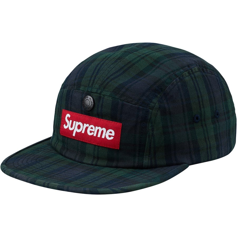 Details on Snap Button Pocket Camp Cap Black Watch Plaid from fall winter
                                                    2018 (Price is $54)