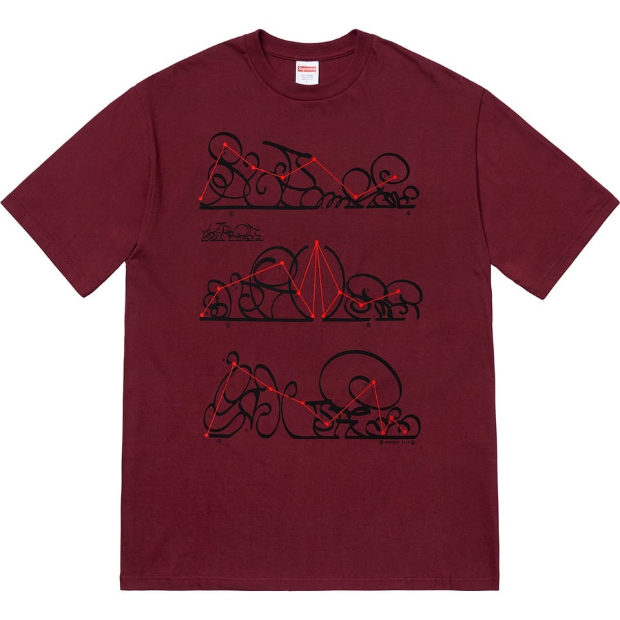 Details on System Tee Burgundy from fall winter
                                                    2018 (Price is $36)