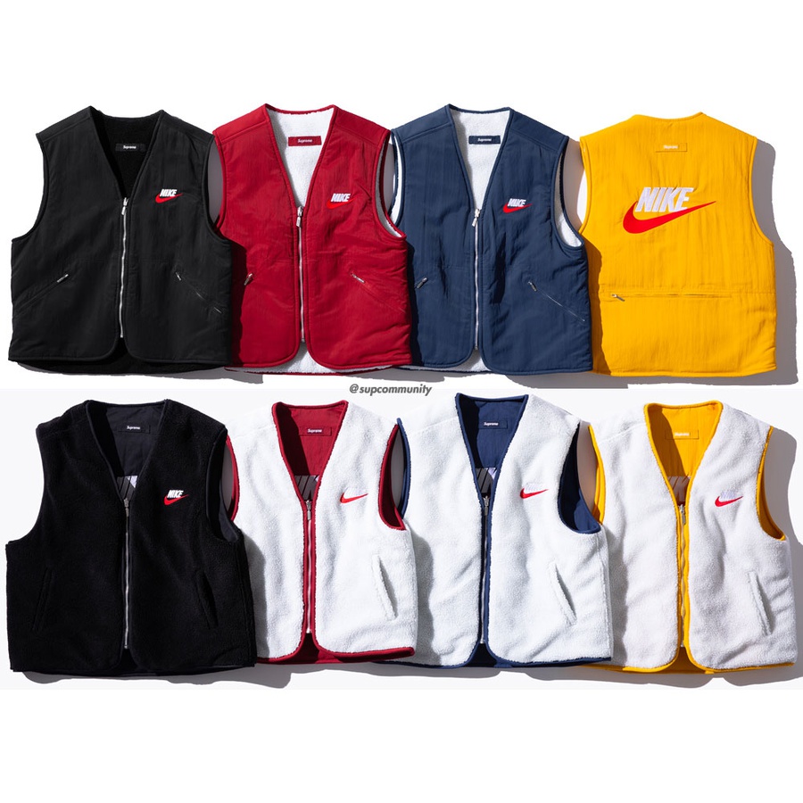 Details on Supreme Nike Reversible Nylon Sherpa Vest from fall winter
                                            2018 (Price is $168)