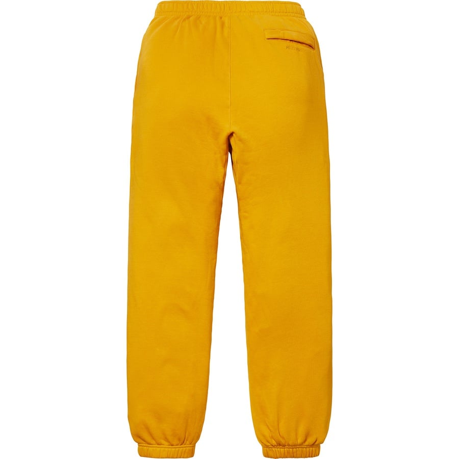 Details on Supreme Nike Sweatpant Mustard from fall winter
                                                    2018 (Price is $128)