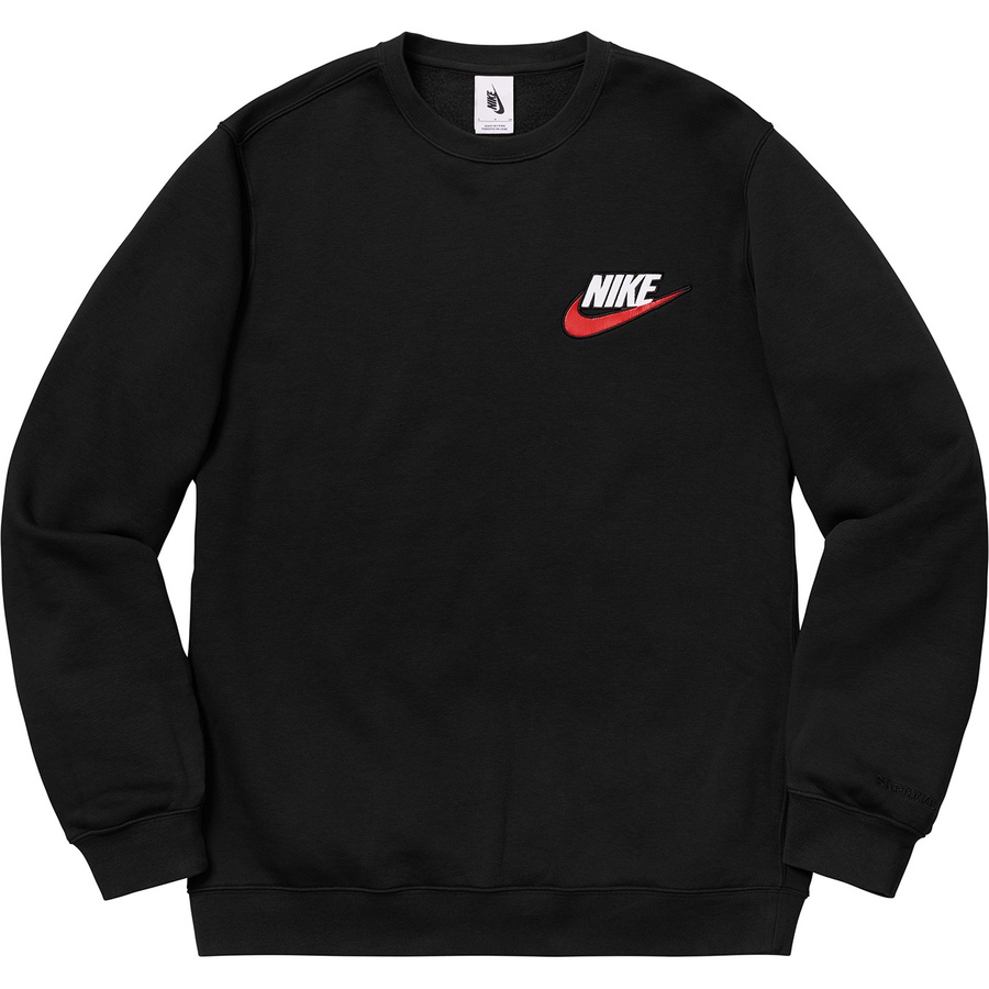Details on Supreme Nike Crewneck Black from fall winter
                                                    2018 (Price is $128)
