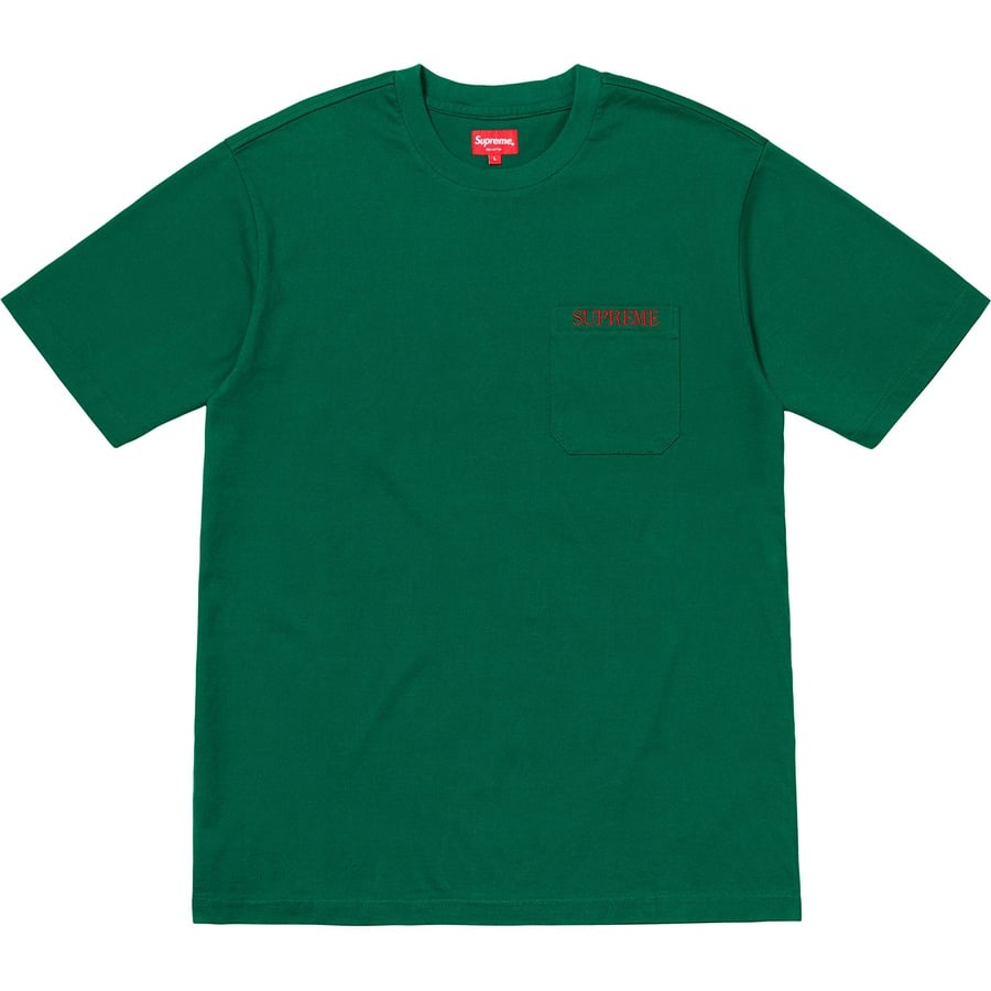 Details on Embroidered Pocket Tee Green from fall winter
                                                    2018 (Price is $78)
