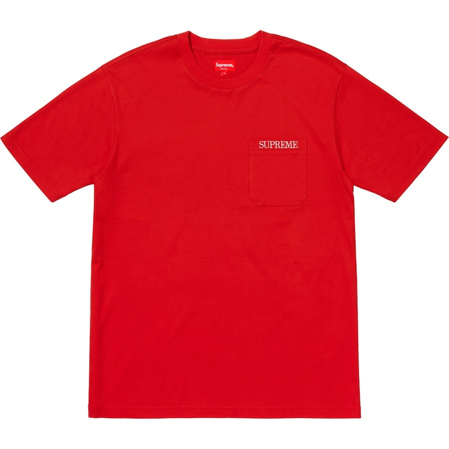 Details on Embroidered Pocket Tee Red from fall winter
                                                    2018 (Price is $78)
