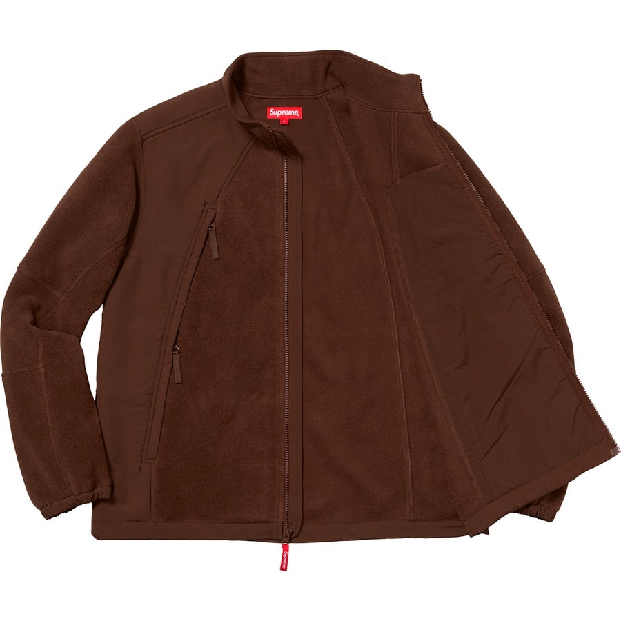 Details on Polartec Zip Up Jacket Brown from fall winter
                                                    2018 (Price is $218)