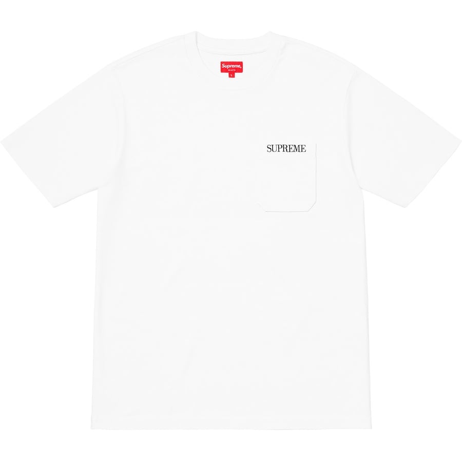 Details on Embroidered Pocket Tee White from fall winter
                                                    2018 (Price is $78)