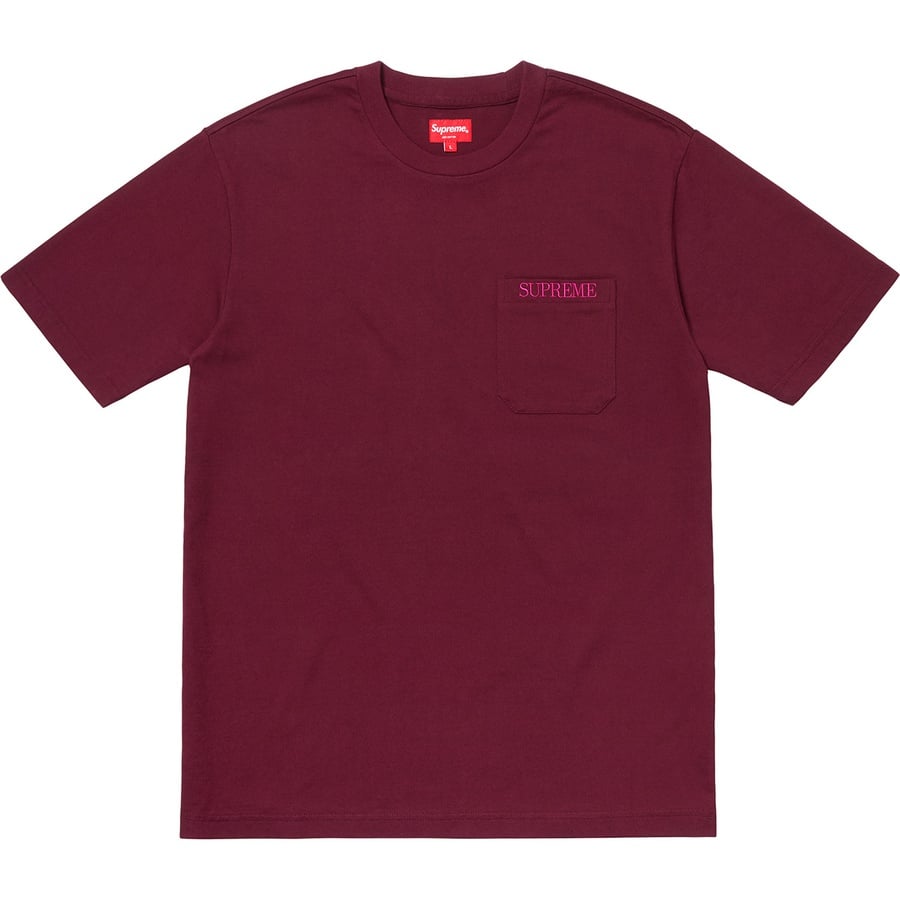 Details on Embroidered Pocket Tee Burgundy from fall winter
                                                    2018 (Price is $78)