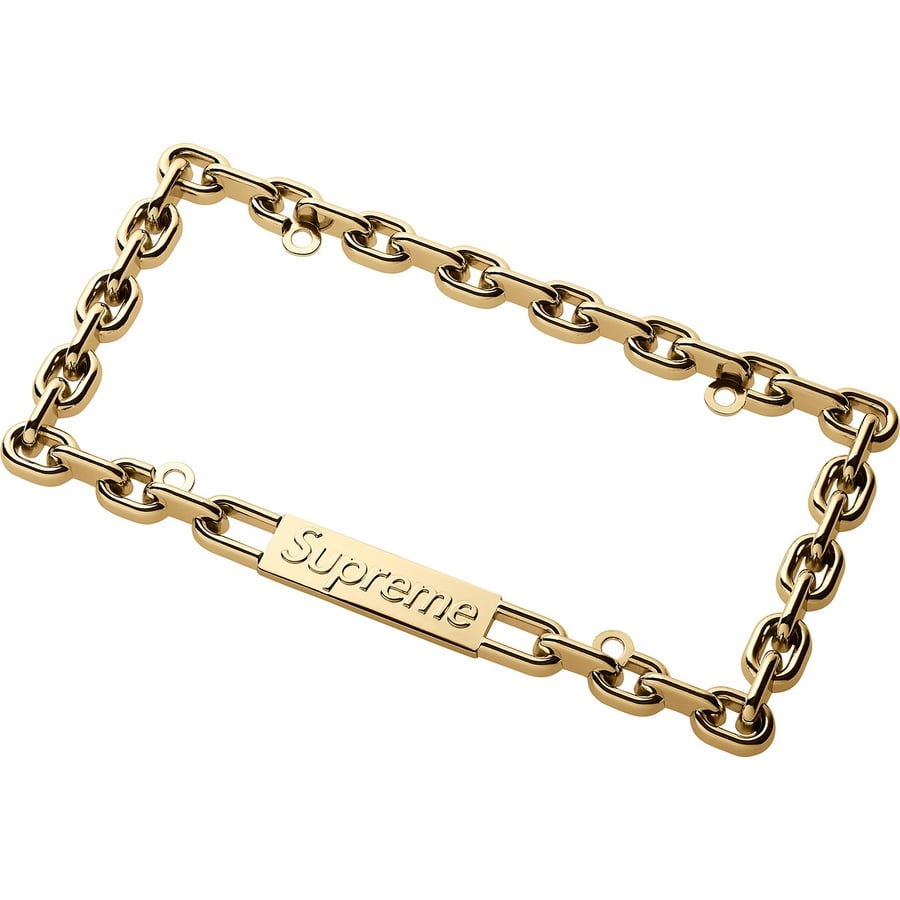 Details on Chain License Plate Frame Gold from fall winter
                                                    2018 (Price is $80)