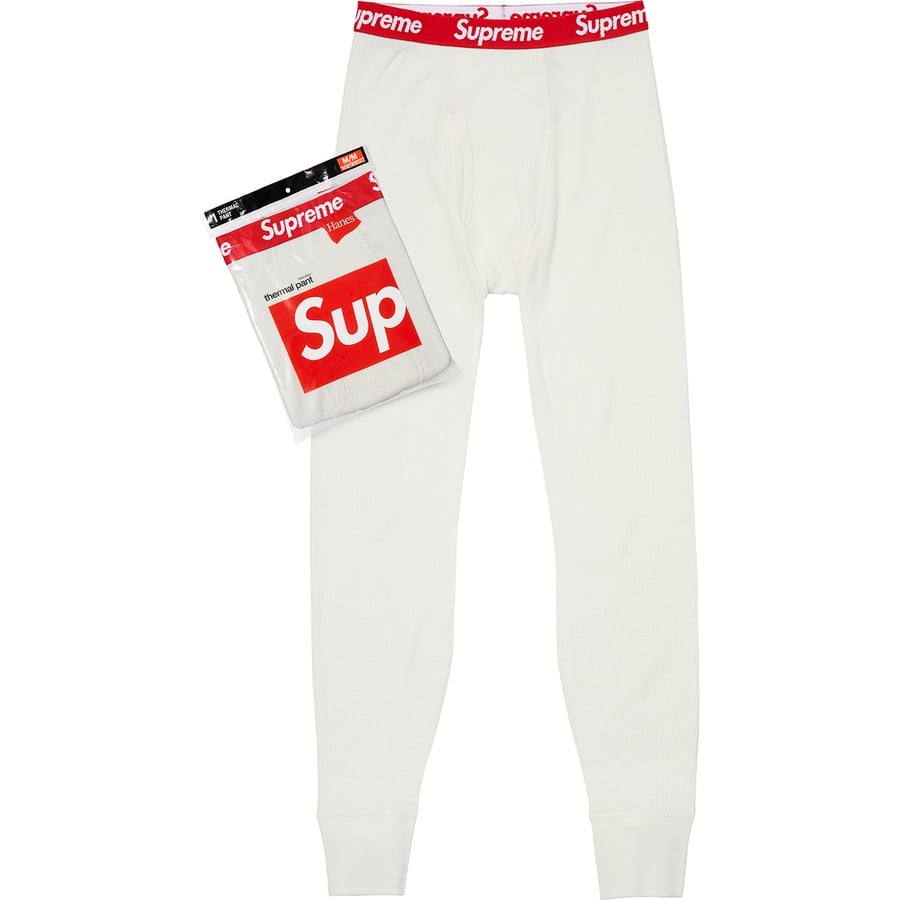 Details on Supreme Hanes Thermal Pant (1 Pack) Natural from fall winter
                                                    2018 (Price is $24)