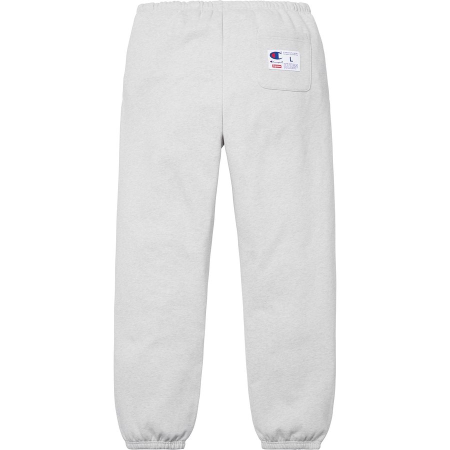 Details on Supreme Champion 3D Metallic Sweatpant Ash Grey from fall winter
                                                    2018 (Price is $148)