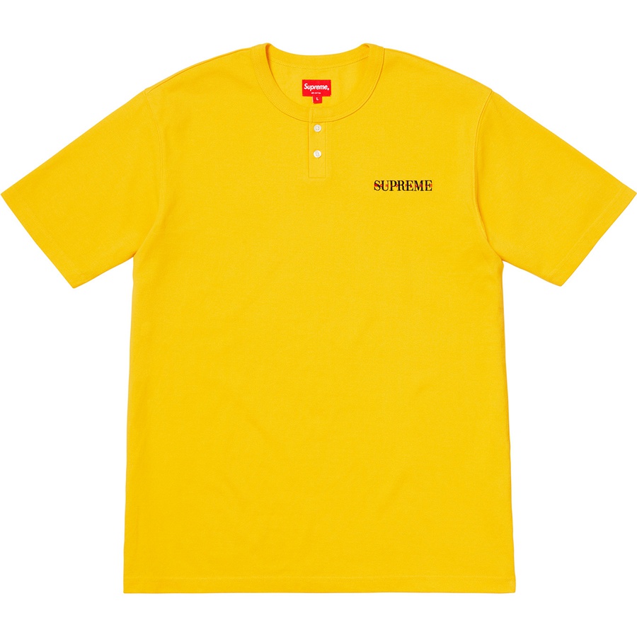 Details on Pique S S Henley Yellow from fall winter
                                                    2018 (Price is $88)