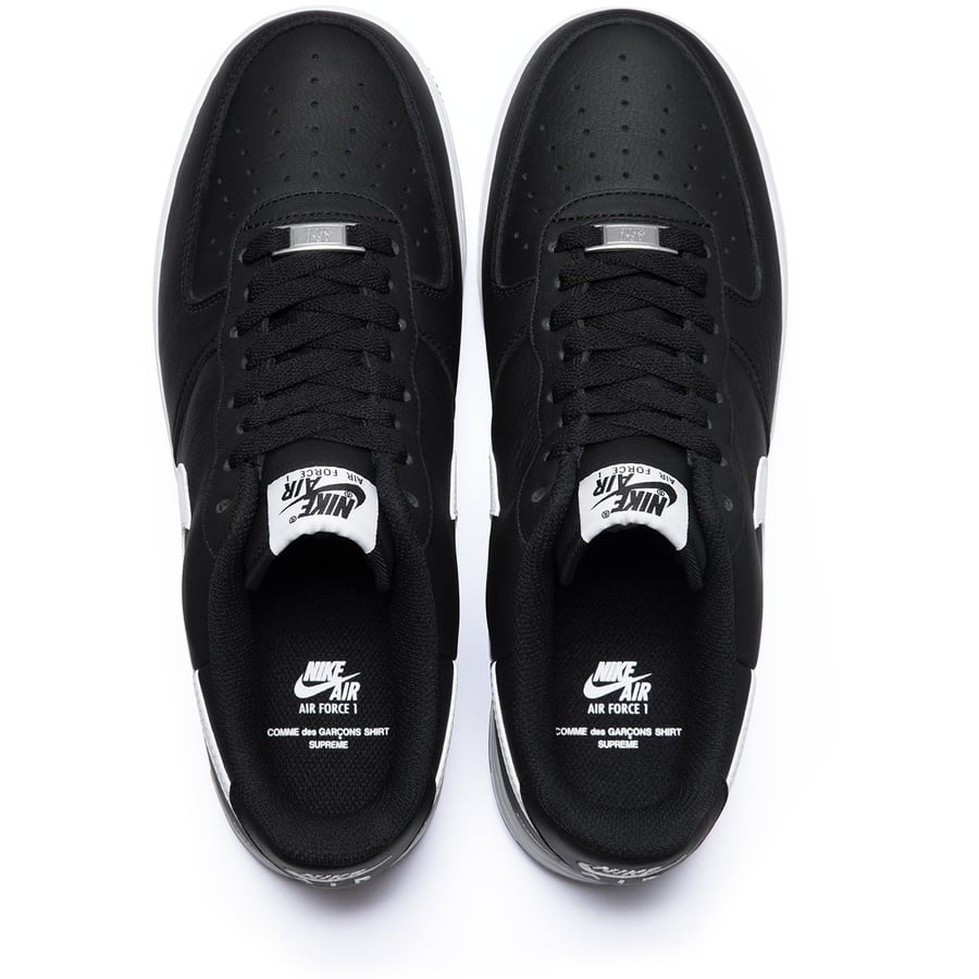 Details on Supreme Comme des Garçons SHIRT Nike Air Force 1 Low Black from fall winter
                                                    2018 (Price is $165)