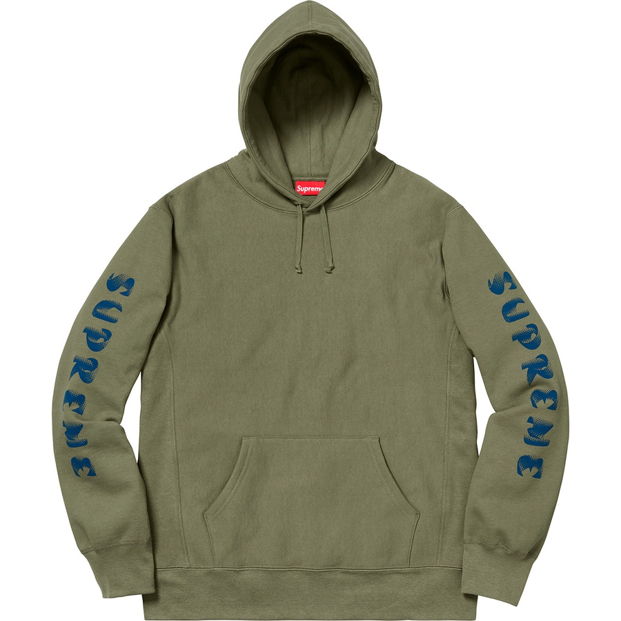 Details on Gradient Sleeve Hooded Sweatshirt Light Olive from fall winter
                                                    2018 (Price is $158)