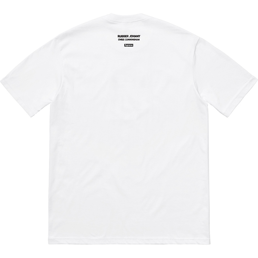 Details on Chris Cunningham Rubber Johnny Tee White from fall winter
                                                    2018 (Price is $44)