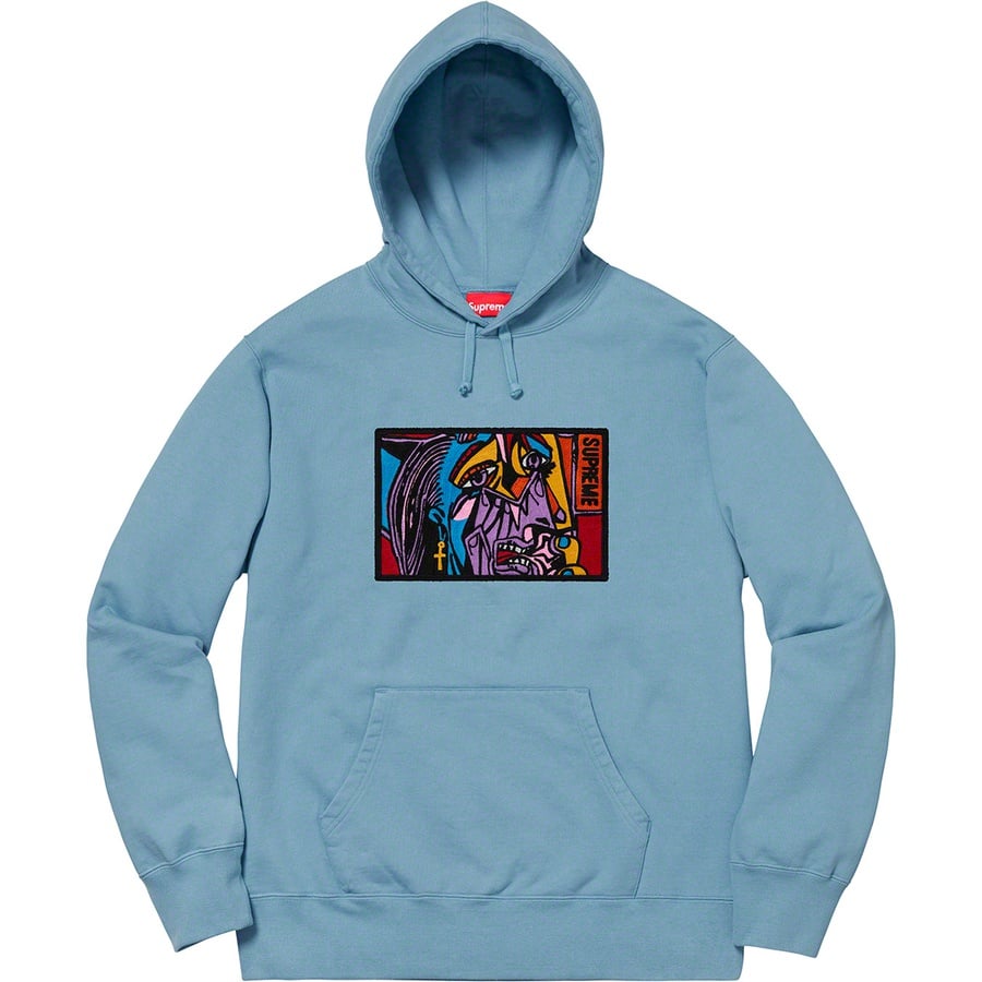 Details on Chainstitch Hooded Sweatshirt Dusty Blue from fall winter
                                                    2018 (Price is $168)