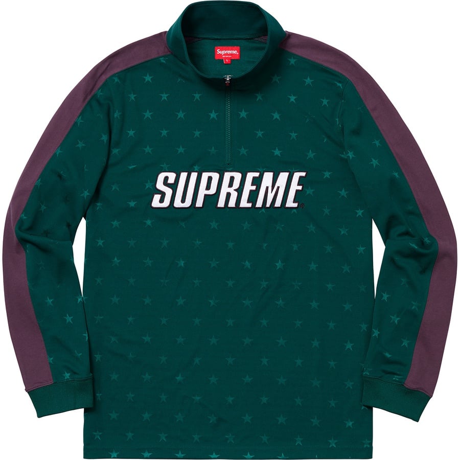 Details on Track Half Zip Pullover Green from fall winter
                                                    2018 (Price is $118)