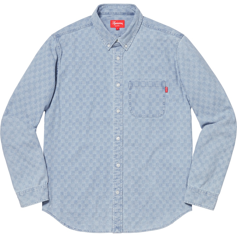 Details on Checkered Denim Shirt Blue from fall winter
                                                    2018 (Price is $138)