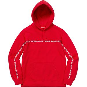 supreme text stripe hooded sweatshirt black