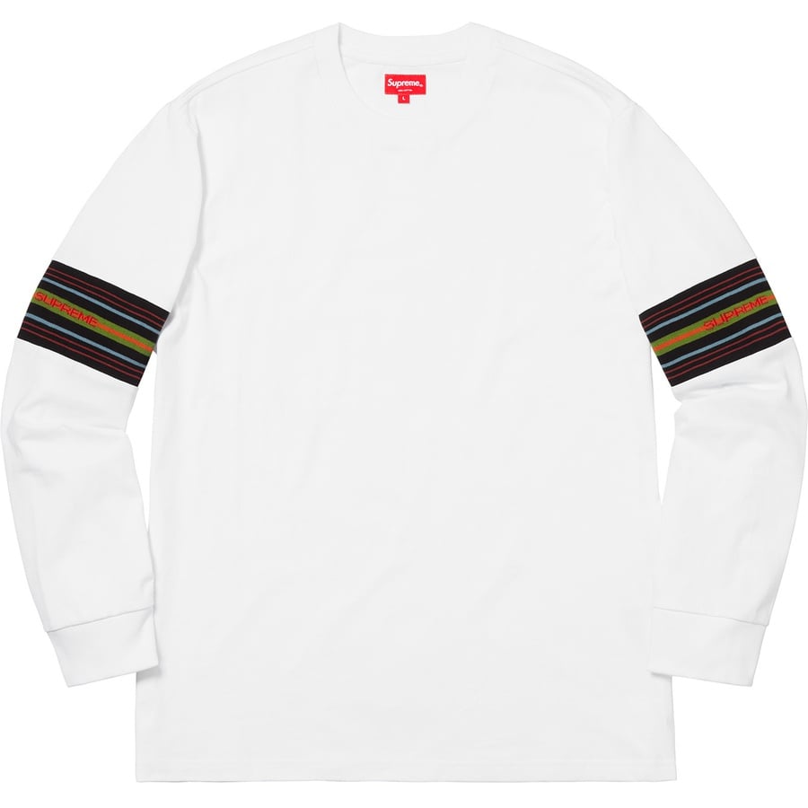 Details on Knit Panel Stripe L S Top White from fall winter
                                                    2018 (Price is $98)