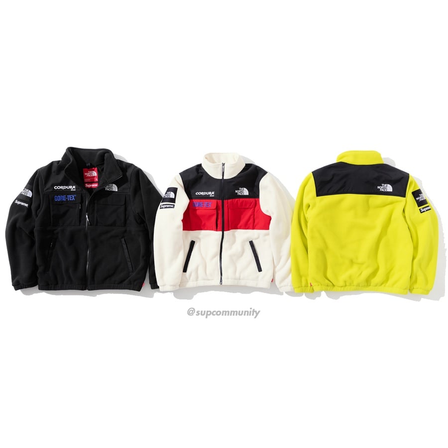 Details on Supreme The North Face Expedition Fleece Jacket from fall winter
                                            2018 (Price is $328)
