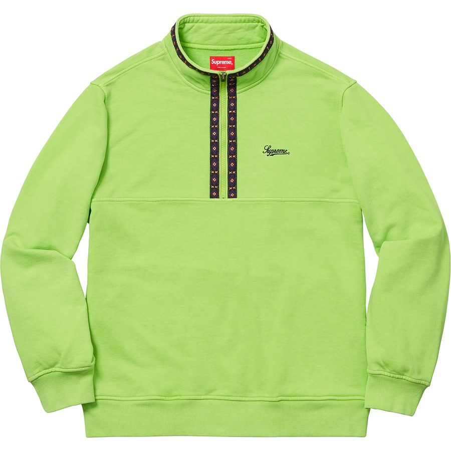Details on Overdyed Half Zip Sweatshirt Lime from fall winter
                                                    2018 (Price is $148)