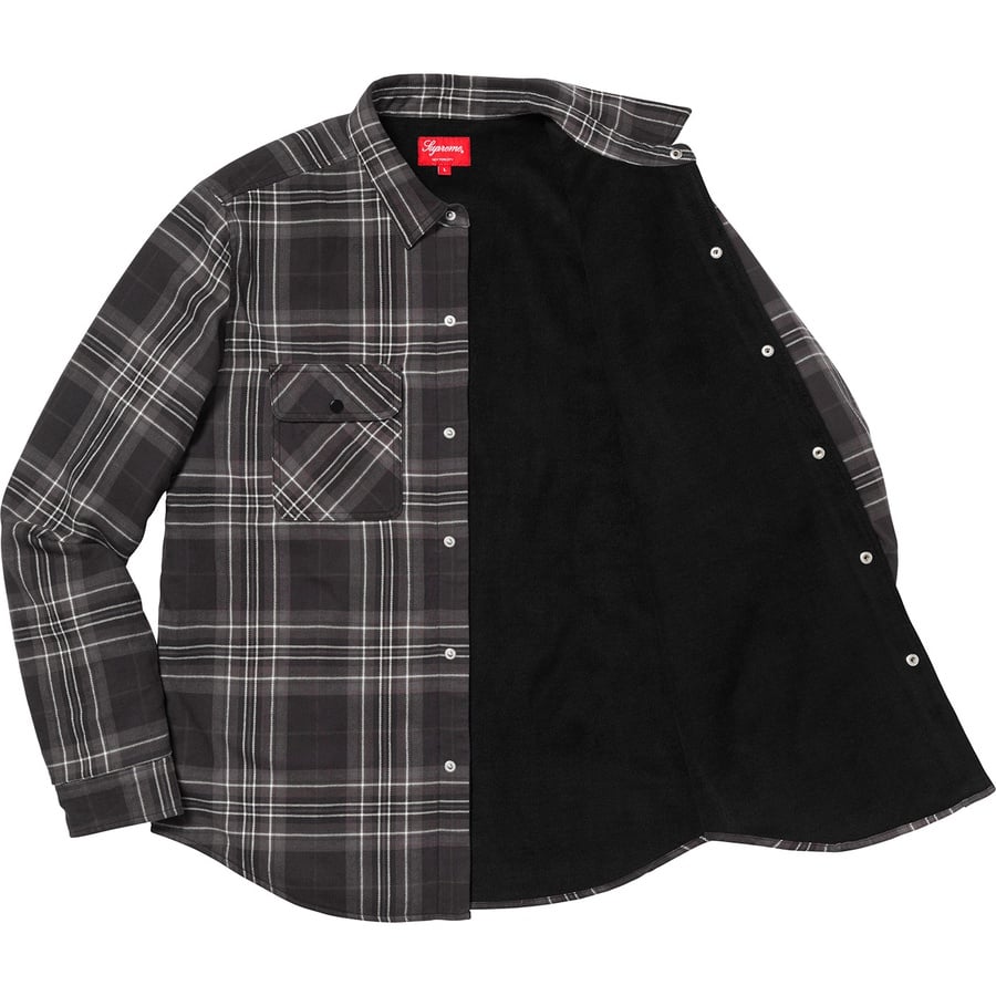 Details on Pile Lined Plaid Flannel Shirt Black from fall winter
                                                    2018 (Price is $138)