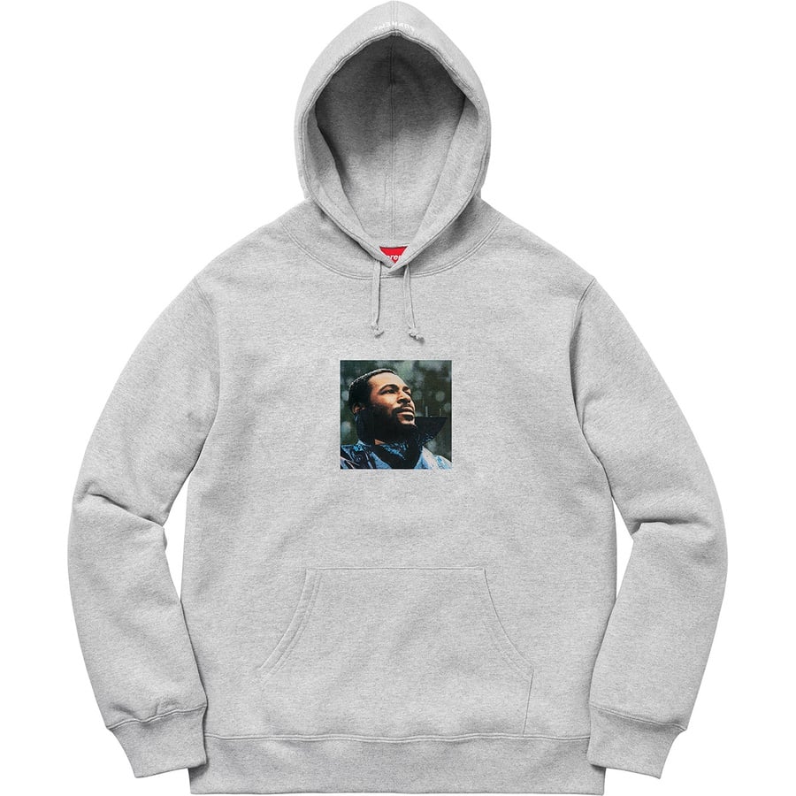 Details on Marvin Gaye Hooded Sweatshirt Heather Grey from fall winter
                                                    2018 (Price is $178)