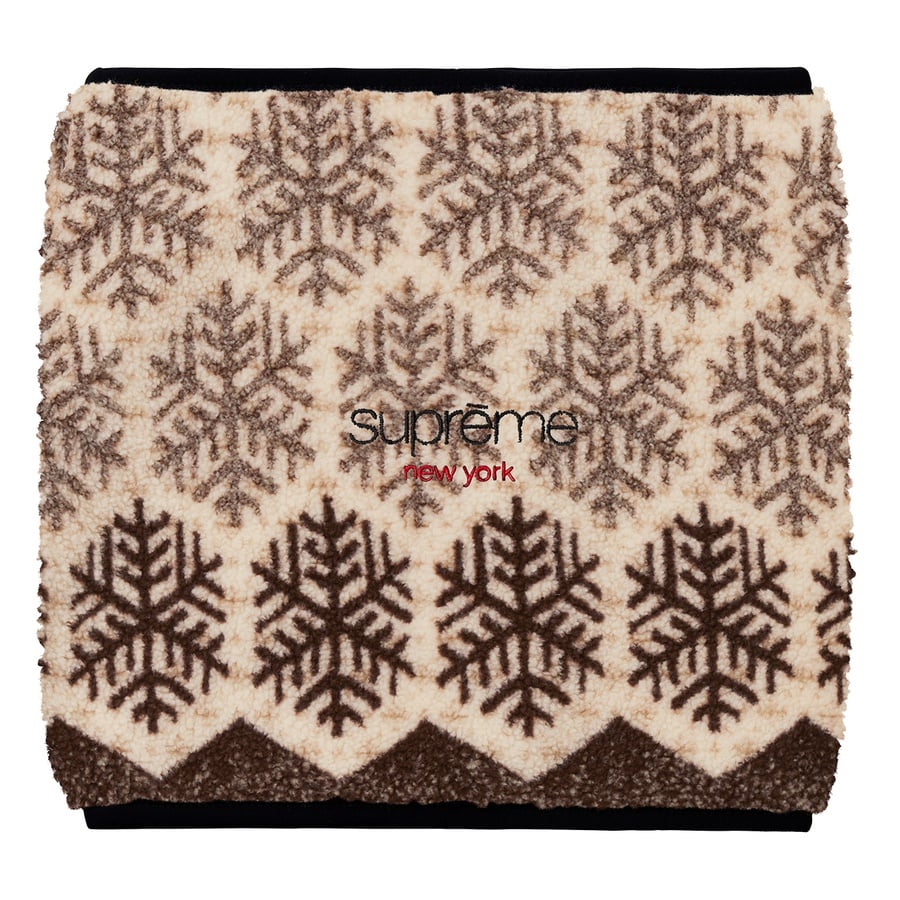 Details on Snowflake Neck Gaiter Tan from fall winter
                                                    2018 (Price is $36)
