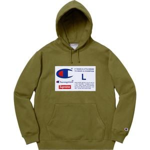 supreme champion label hoodie