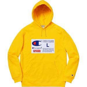 Supreme Champion Satin Logo Hoodie Gold | criomar.com.br