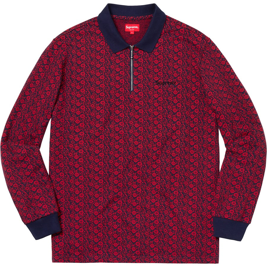Details on Floral Jacquard Zip L S Polo Magenta from fall winter
                                                    2018 (Price is $110)