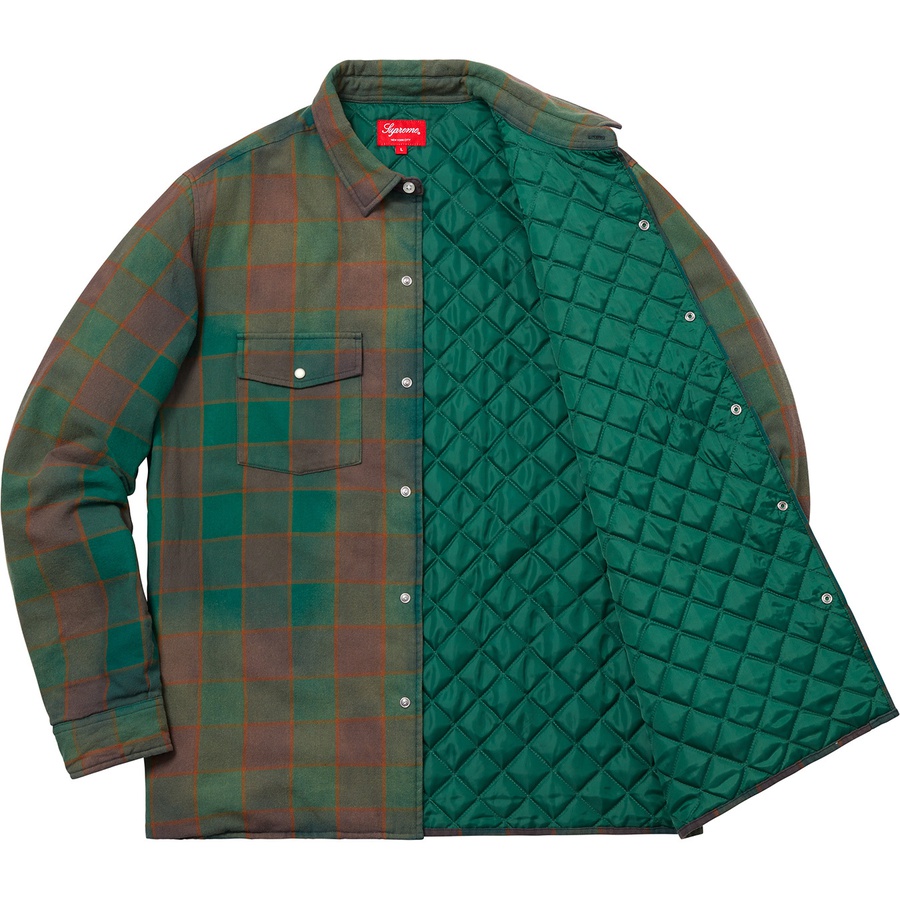 Details on Quilted Faded Plaid Shirt Dusty Green from fall winter
                                                    2018 (Price is $138)