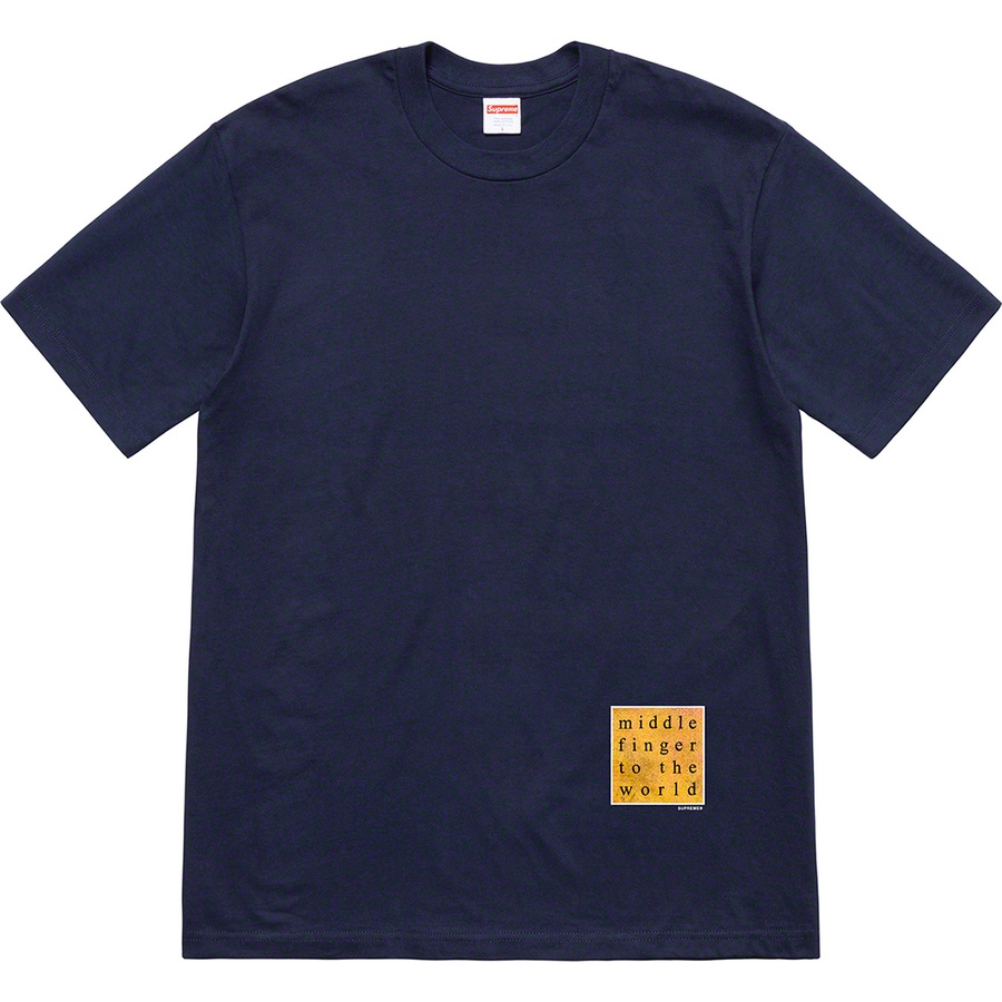 Details on Middle Finger To The World Tee Navy from spring summer
                                                    2019 (Price is $38)